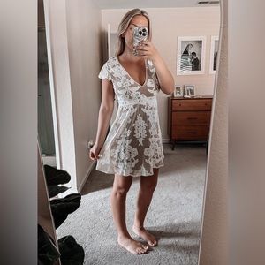 White floral babydoll dress